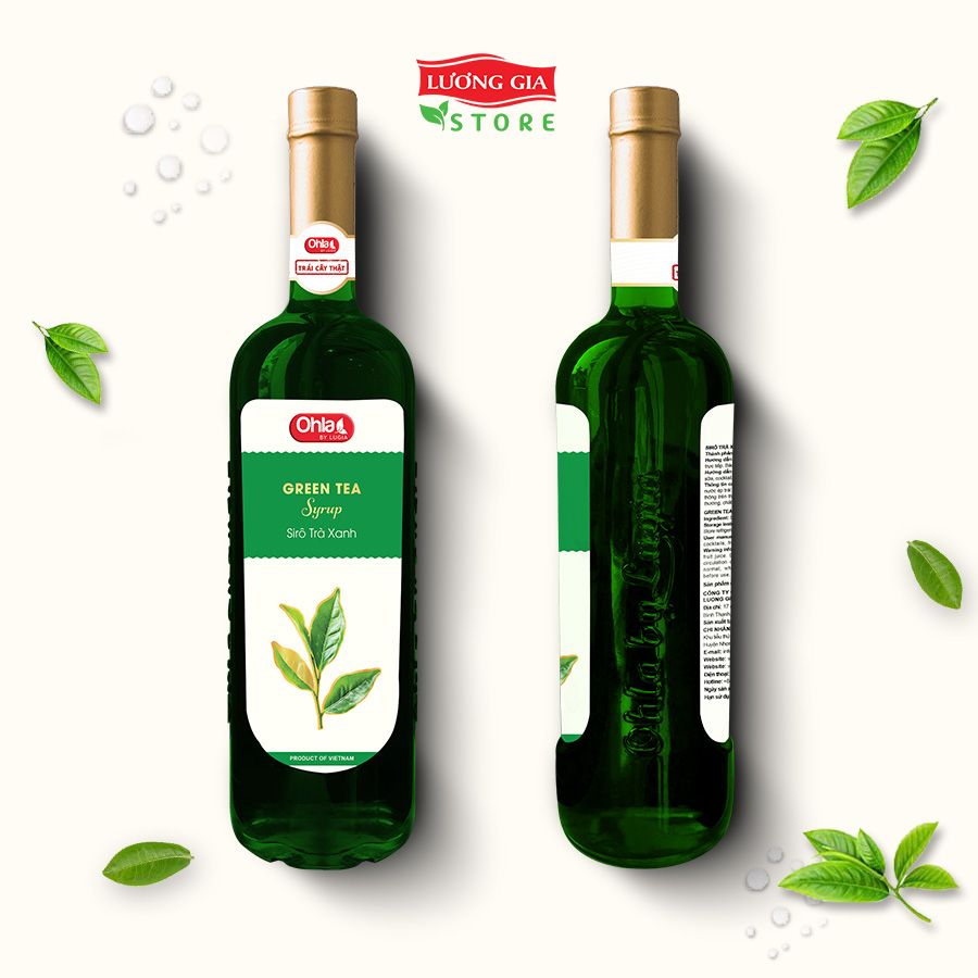 Siro Trà Xanh Ohla 750ml (chai thủy tinh)