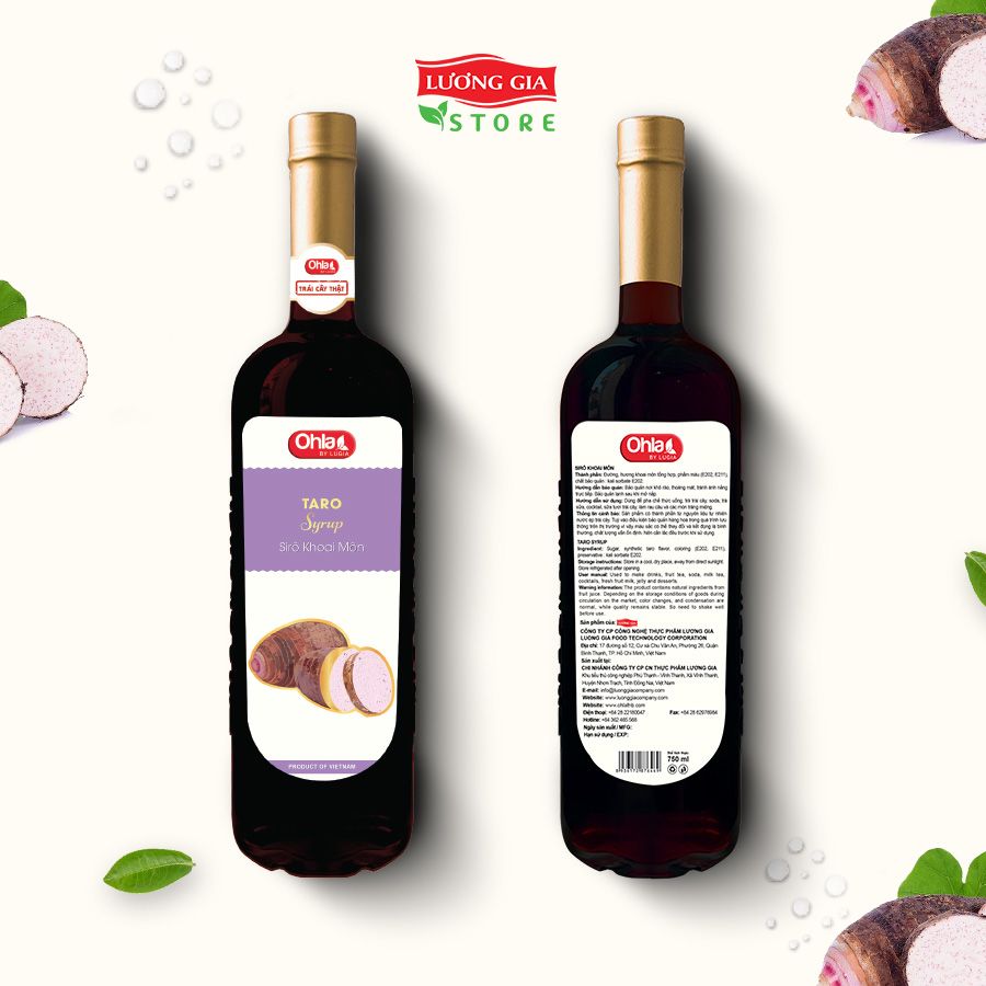 Siro Khoai môn Ohla 750ml (chai thủy tinh)