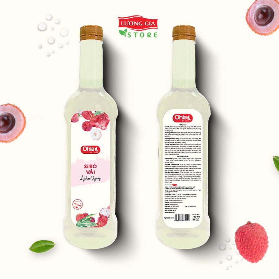 Siro Vải Ohla 780ml (chai nhựa)