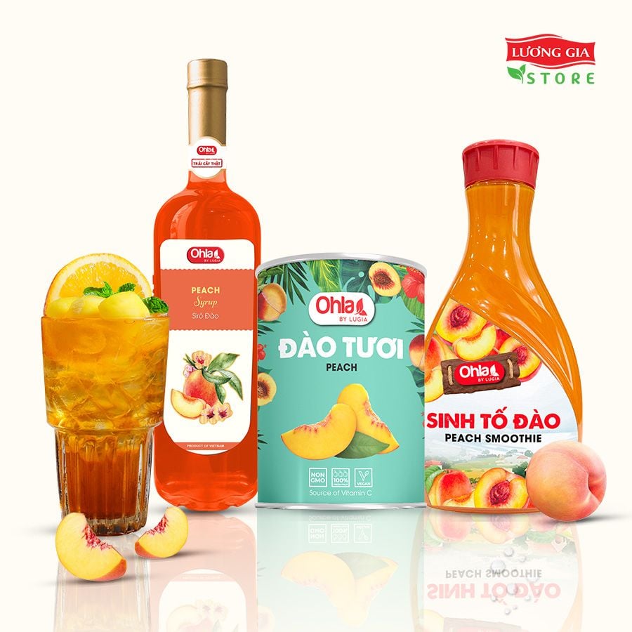 Siro Đào Ohla 750ml (chai thủy tinh)