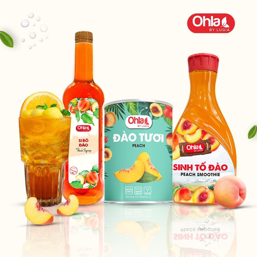 Siro Đào Ohla 780ml (chai nhựa)