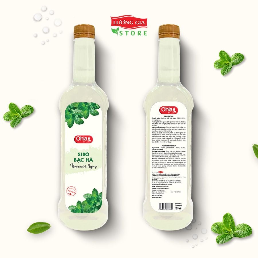 Siro Bạc Hà Ohla 780ml (chai nhựa)