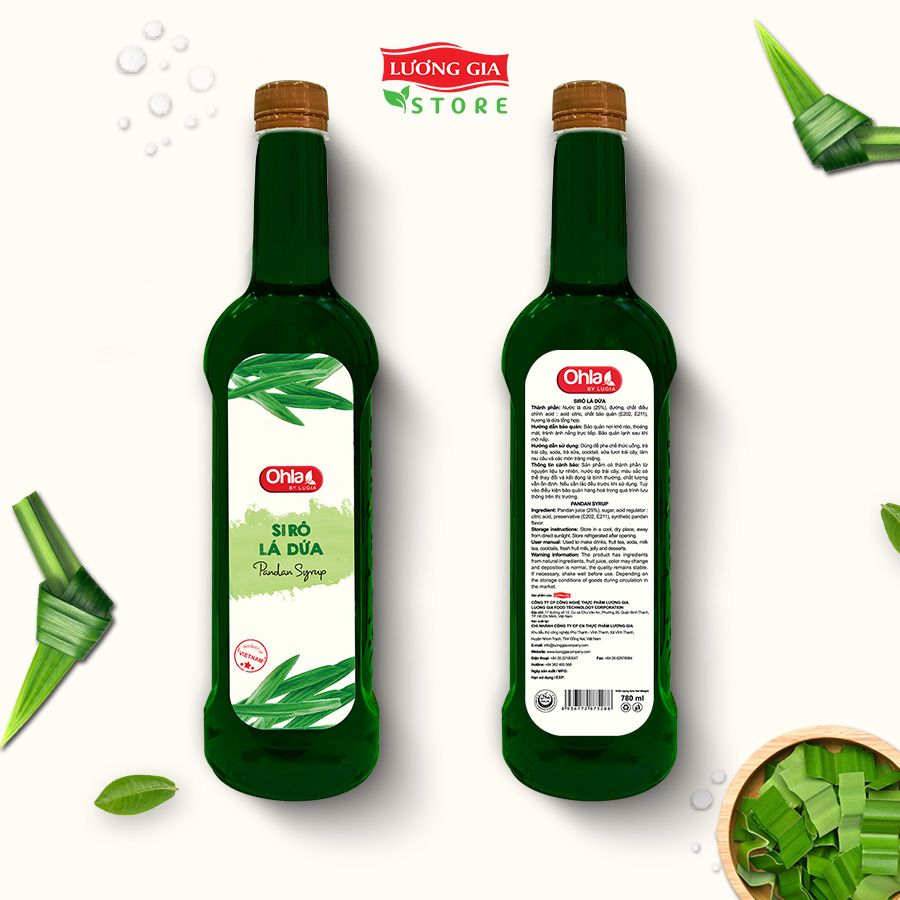 Siro Lá Dứa Ohla 780ml (chai nhựa)