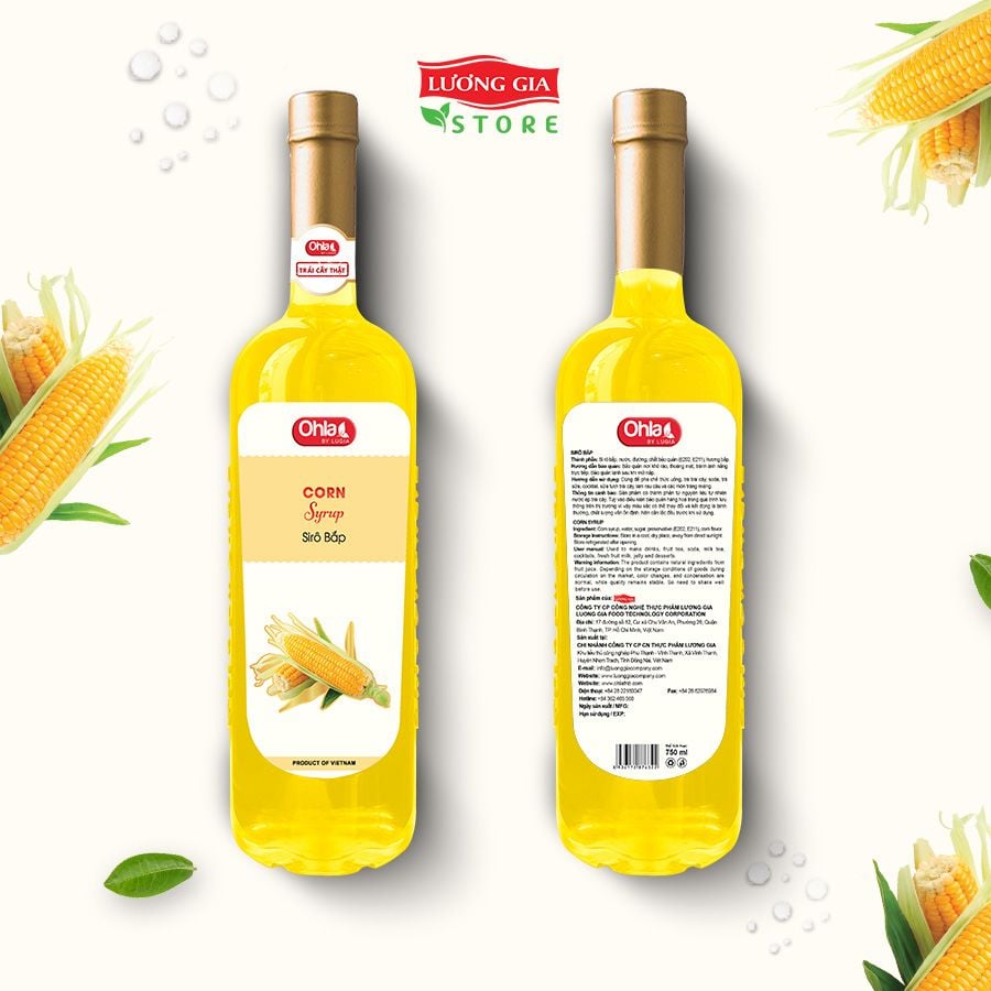 Siro Bắp Ohla 750ml (chai thủy tinh)