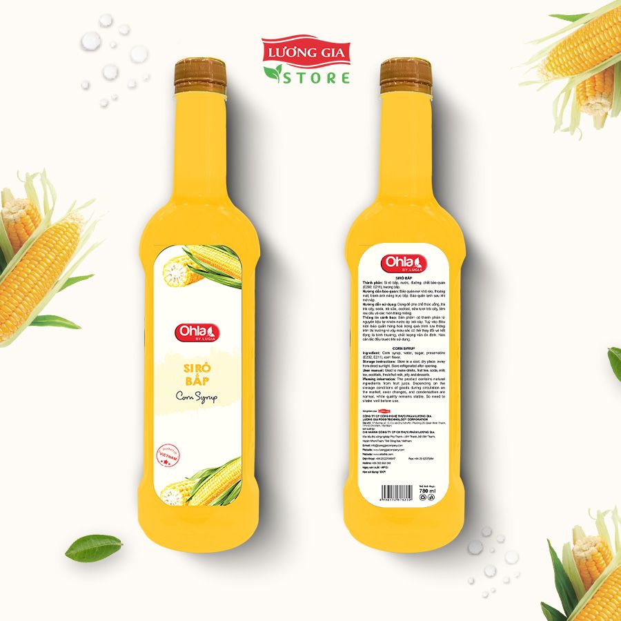 Siro Bắp Ohla 780ml (chai nhựa)