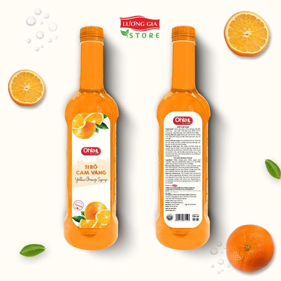 Siro Cam Vàng Ohla 780ml (chai nhựa)