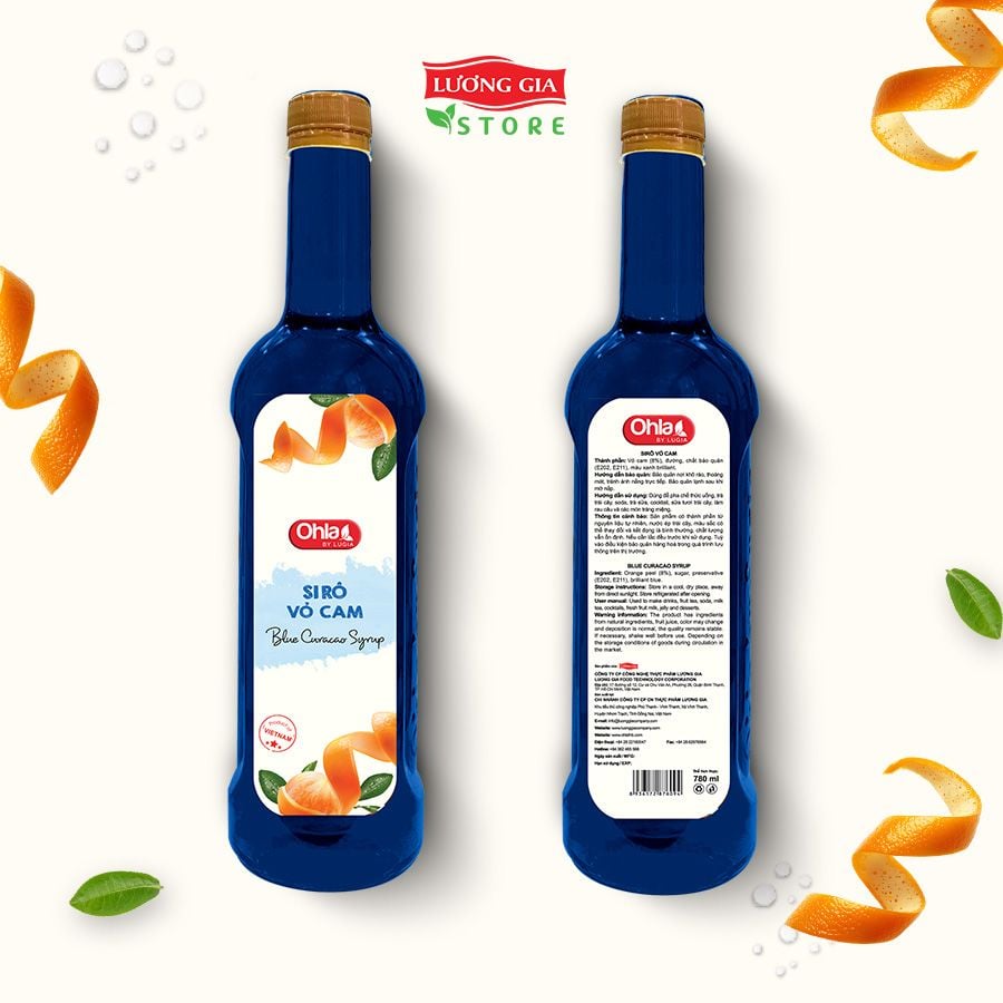 Siro Blue Curacao Ohla 780ml (chai nhựa)