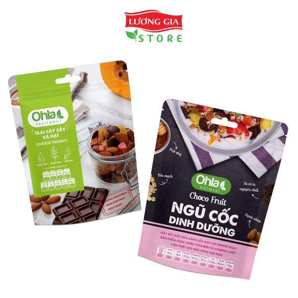 COMBO Bộ đôi năng lượng Choco (1 NCDD Choco Fruit 180gr và 1 Trái Cây Sấy Mix Hạt Choco Frunut 100gr)