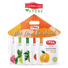 (MỚI) Combo siêu hời 3: 5 túi trái cây sấy dẻo 100g Ohla (xoài chín, dâu, thanh long, đu đủ, ổi)