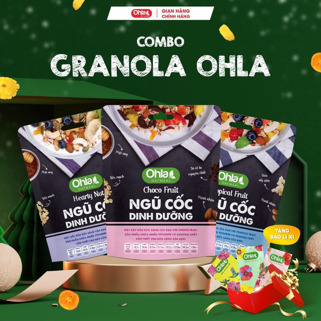 COMBO GRANOLA OHLA ( choco + hearty + tropical)