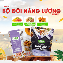 COMBO Bộ đôi năng lượng Hearty ( 1 NCDD Hearty 180gr và 1 Trái Cây Sấy Mix Hạt Hearty 100gr)