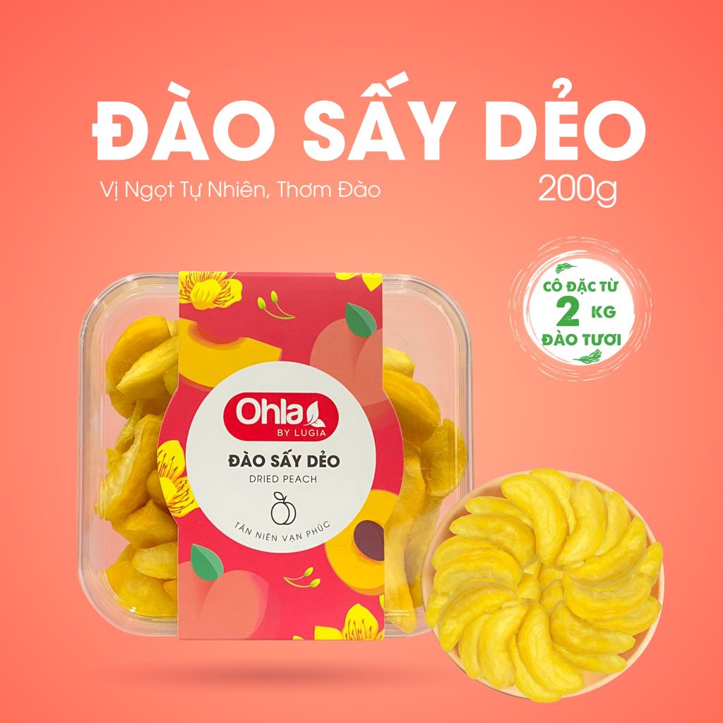 Hộp đào sấy dẻo 200g