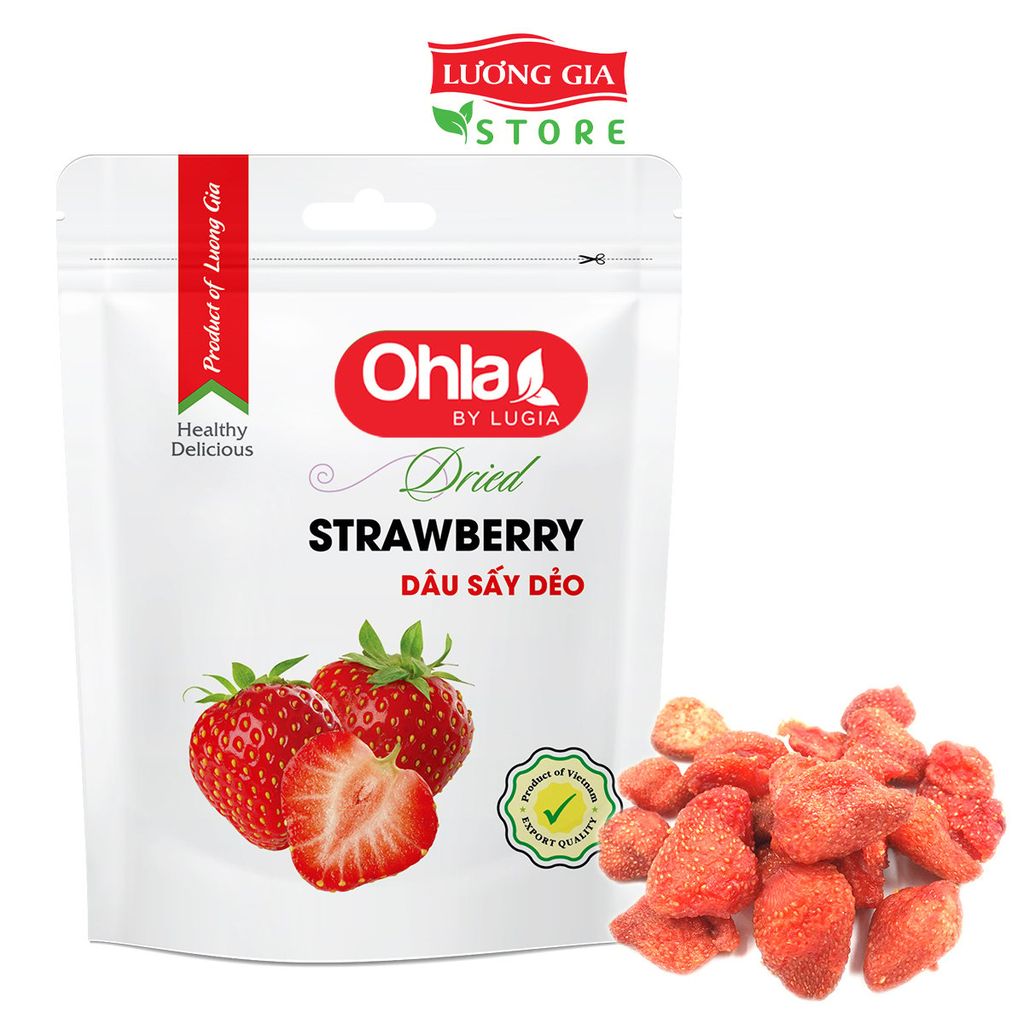 (MỚI) Combo siêu hời 3: 5 túi trái cây sấy dẻo 100g Ohla (xoài chín, dâu, thanh long, đu đủ, ổi)