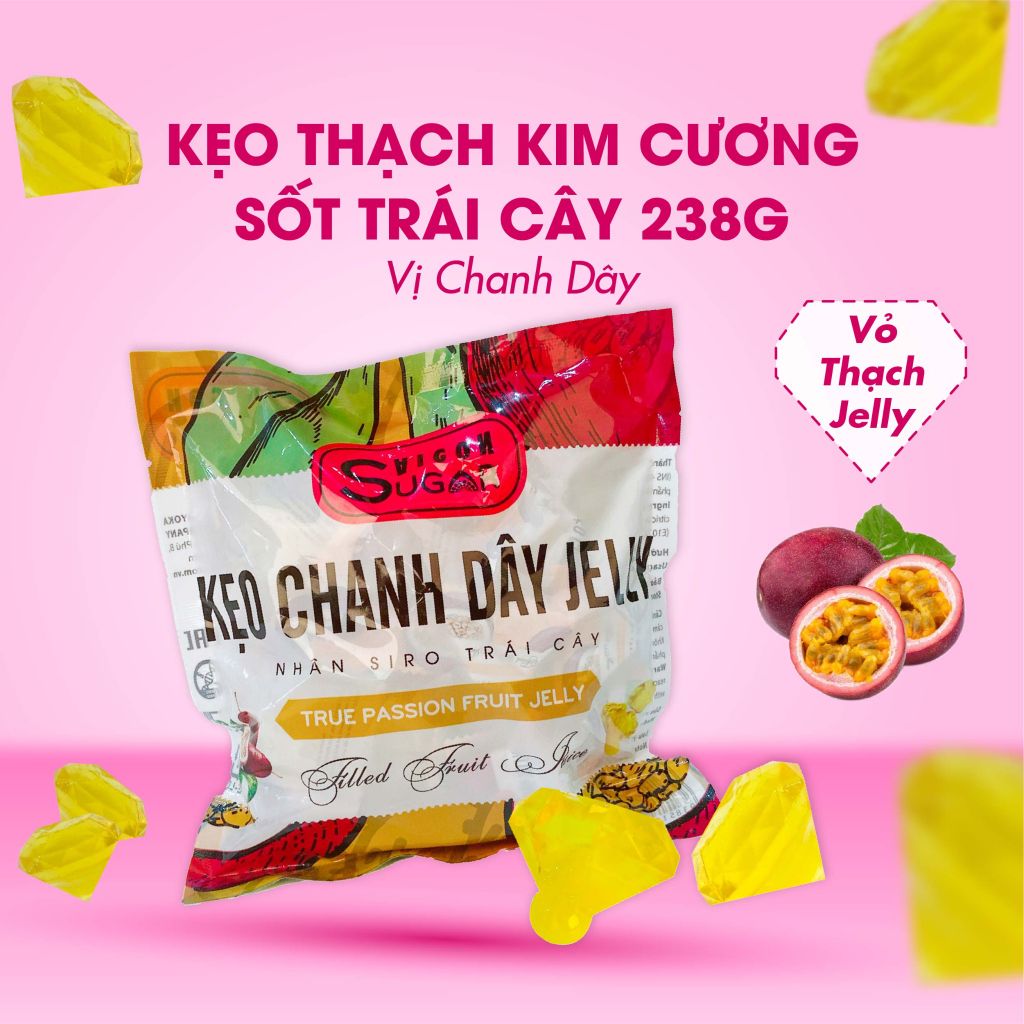 Kẹo kim cương sốt trái cây vị Chanh dây