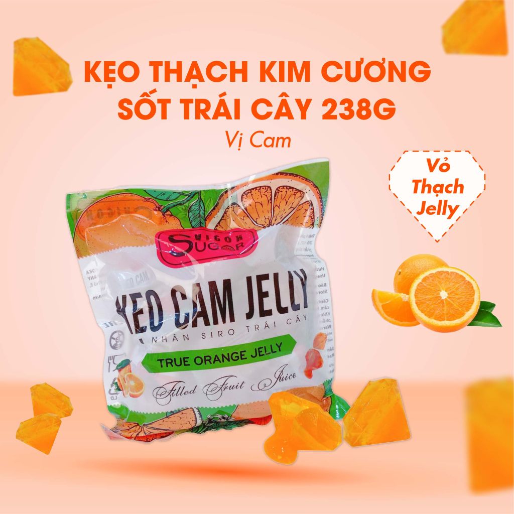 Kẹo kim cương sốt trái cây vị Cam