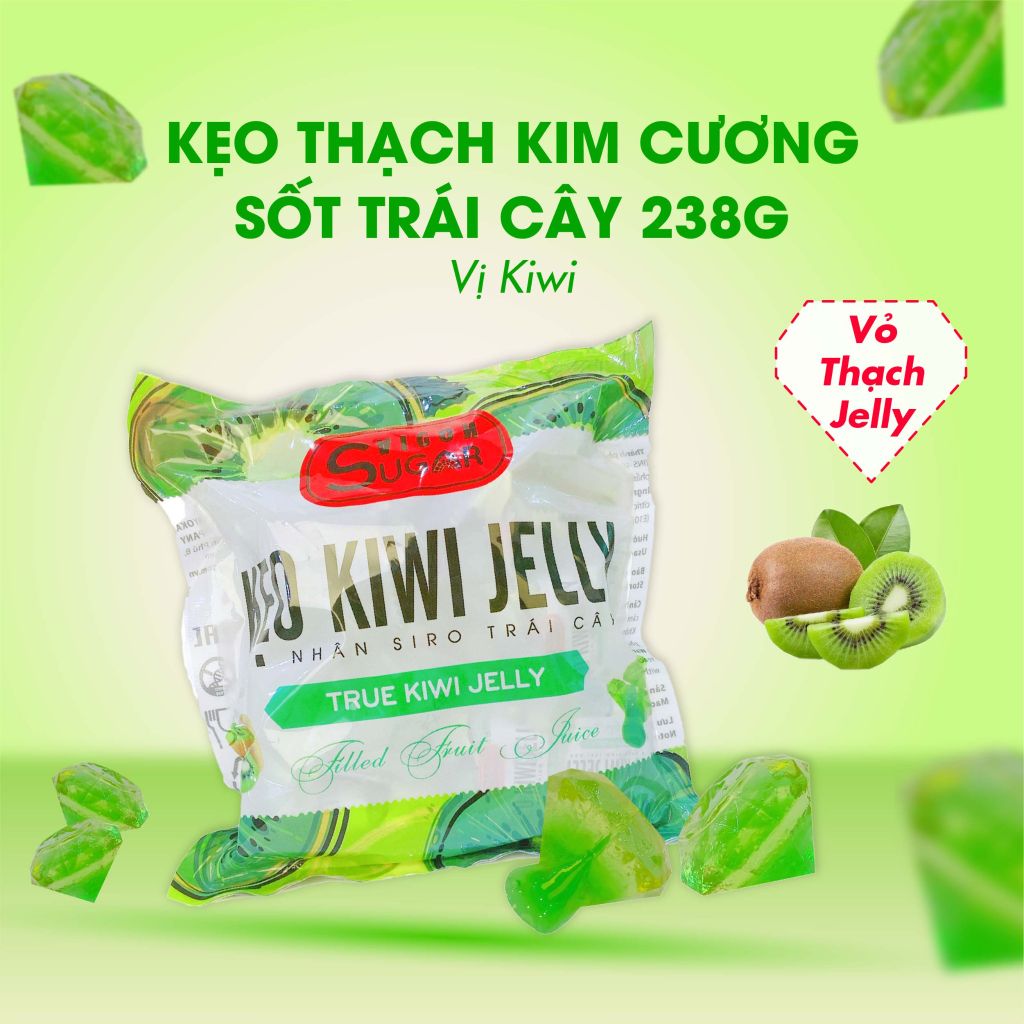 Kẹo Kim cương nhân sốt trái cây vị Kiwi