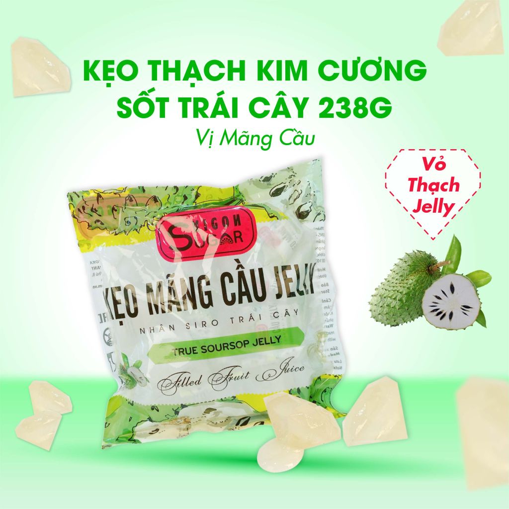 Kẹo kim cương sốt trái cây vị Mãng cầu