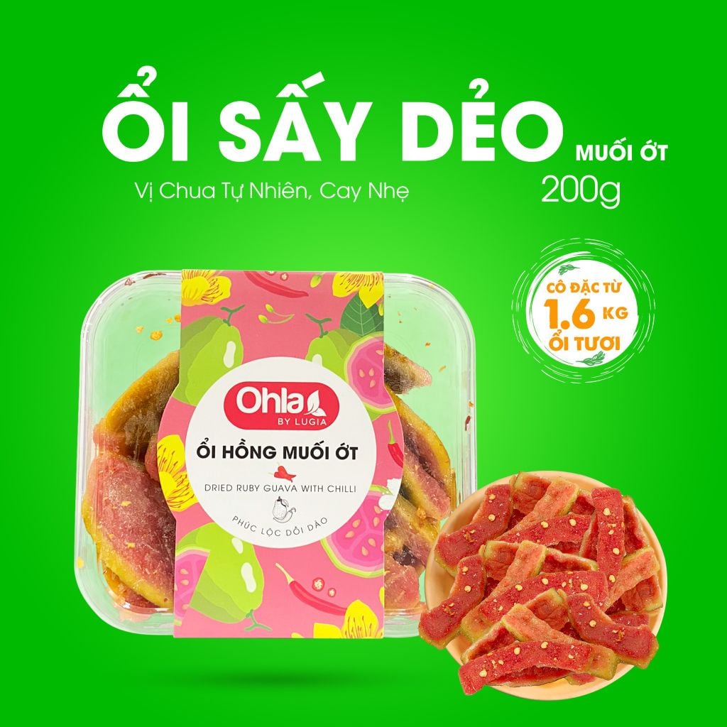 Hộp ổi hồng sấy dẻo muối ớt 200g
