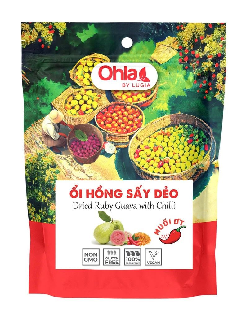 Ổi hồng sấy dẻo muối ớt Ohla