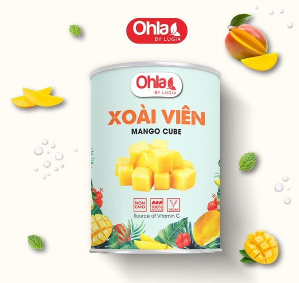 Trái cây tươi đóng lon Ohla 950g - Xoài Viên