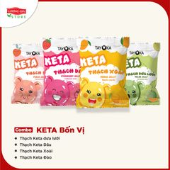 Combo Keta 4 Vị (thạch đào, thạch xoài, thạch dâu, thạch dưa lưới)
