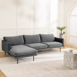 Sofa góc Liso 3–4 chỗ màu xám đậm - góc phối cảnh