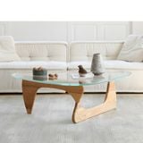 Bàn sofa Noguchi Glass - góc nhìn tổng thể thiết kế bàn trà phòng khách