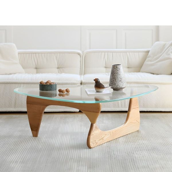 Bàn sofa Noguchi Glass mặt kính cường lực cho phòng khách