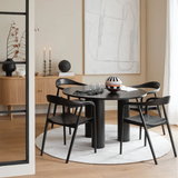 Bàn ăn Elephant mặt MDF chống ẩm phủ veneer hoặc MDF chống ẩm sơn hoàn thiện - góc nhìn bên