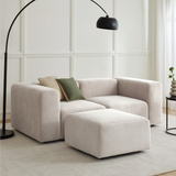 Sofa góc Lino Compact 2–3 chỗ màu trắng - góc nhìn bên