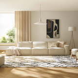 Sofa băng Jona Trio Open 3 module màu trắng kem - góc phối cảnh