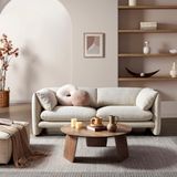 Sofa băng Hugie 2–3 chỗ màu be - góc phối cảnh