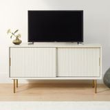 Tủ tivi Quinn Slim MDF chống ẩm sơn hoàn thiện & Inox - chi tiết vật liệu