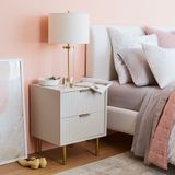 Tủ đầu giường Quinn Duo MDF chống ẩm sơn hoàn thiện & Inox - chi tiết vật liệu
