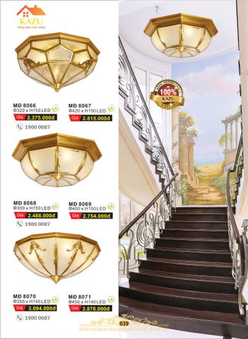Đèn ốp trần cao cấp Kazu MĐ8066