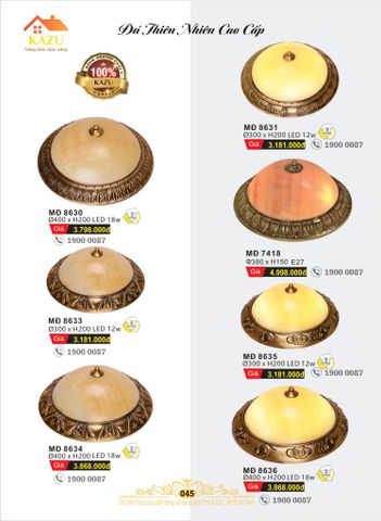 Đèn ốp trần cao cấp Kazu MĐ7418