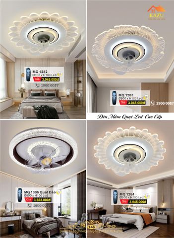Đèn mâm quạt Led cao cấp Kazu MQ1282