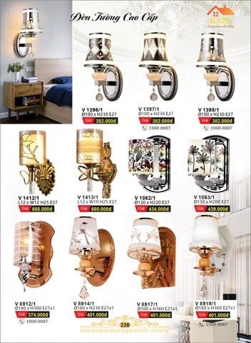 Đèn tường cao cấp Kazu - V1396/1