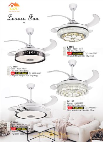 Đèn mâm quạt Led cao cấp Kazu Q1104