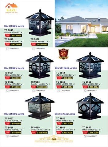 Đèn đầu cột năng lượng Kazu - TC9653