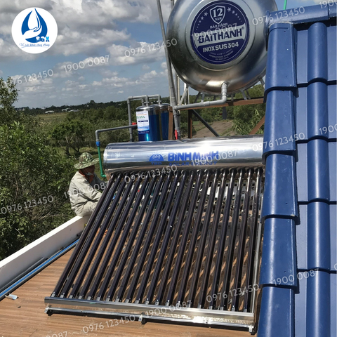 Máy nước nóng NLMT 200L - Xử lý nước Sài Gòn Xanh