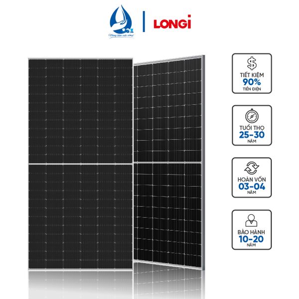 Tấm pin năng lượng mặt trời 2 mặt kính 545W LONGi Hi-MO5 – TỔNG KHO THIẾT BỊ SÀI GÒN XANH