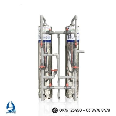 Bộ lọc nước sinh hoạt gia đình INOX D250 phèn 2-3 cột - Xử lý nước Sài Gòn Xanh