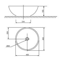 0500-WT Chậu rửa đặt trên bàn Vallo