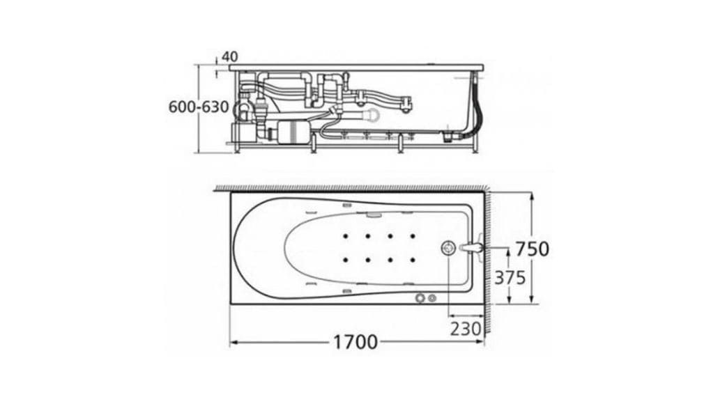 70092-WT Bồn Tắm Thủy Lực Tonic
