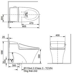 Bàn cầu kết hợp Nắp rửa điện tử INAX AC-1017R+CW-H17VN