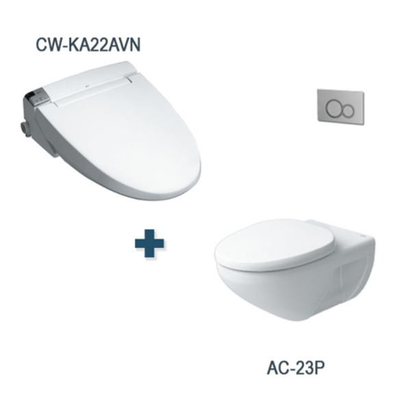 Bàn cầu kết hợp Nắp rửa điện tử AC-23P+CW-KA22AVN
