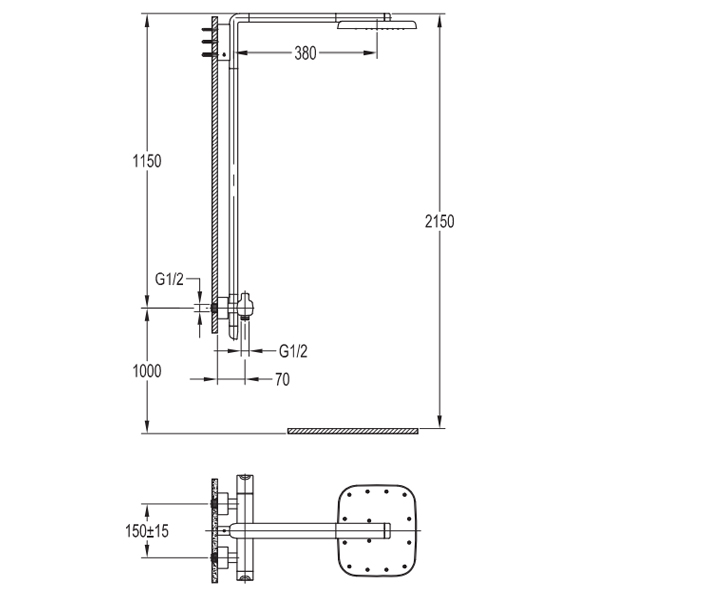 Vòi Hoa Sen Cây Điều Chỉnh Nhiệt Độ BELLO BL-600459