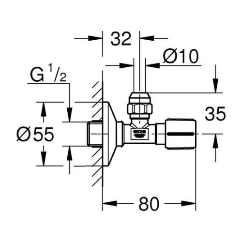 Van khóa nước 1/2