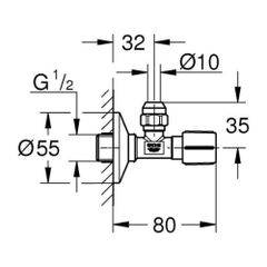 Van khóa nước 1/2